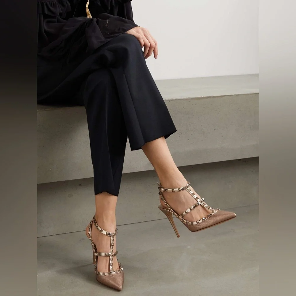 Studded Mid Heel Slingbacks KAITLYN PAN Size 8.5 NEW - Picture 2 of 12